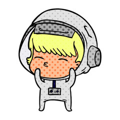 cartoon curious astronaut