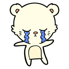 crying cartoon polar bear