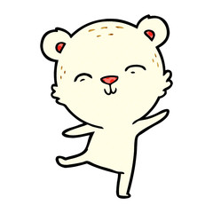 happy cartoon polar bear dancing
