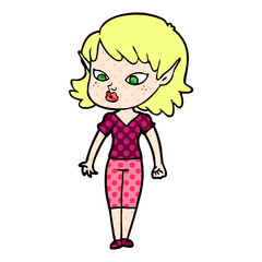 pretty cartoon elf girl