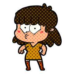 cartoon whistling girl