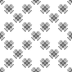 Black and White Seamless Ethnic Pattern. Vintage, Grunge, Abstract Tribal Background for Surface Design