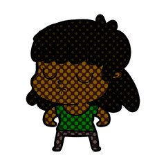 cartoon indifferent woman