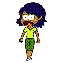 cartoon shocked elf girl