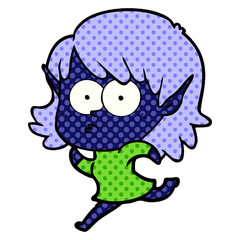 cartoon elf girl staring