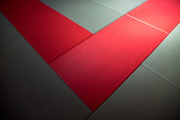 柔道の道場の赤畳