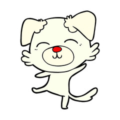 cartoon dog doing a happy dance