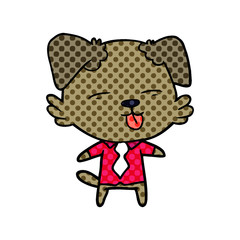 cartoon dog in shirt and tie