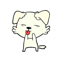 cartoon dog sticking out tongue