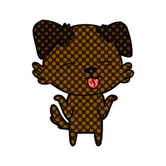cartoon dog sticking out tongue