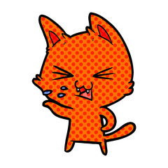 cartoon cat hissing
