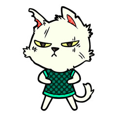 tough cartoon cat