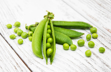 green peas on a table