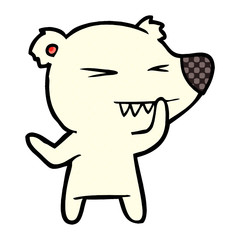 angry polar bear cartoon thinking