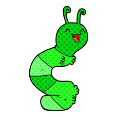 cartoon happy caterpillar
