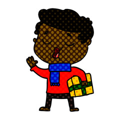 cartoon man carol singing