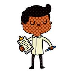 cartoon aloof man