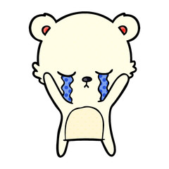 crying cartoon polar bear