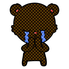 crying cartoon bear