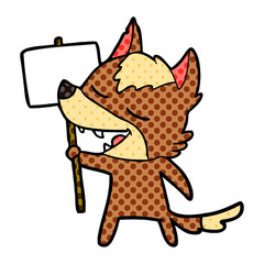 cartoon wolf laughing