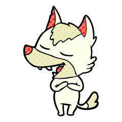 cartoon wolf laughing