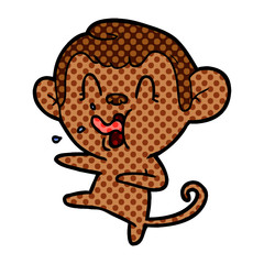 Obraz na płótnie Canvas crazy cartoon monkey dancing
