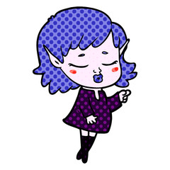 pretty cartoon elf girl