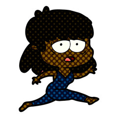 cartoon tired woman
