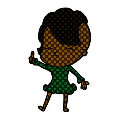 cartoon squinting girl