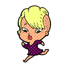 cartoon surprised girl