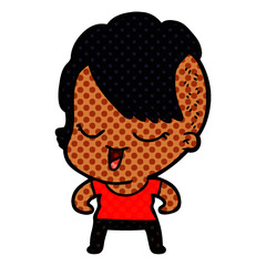 happy cartoon girl
