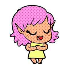 happy cartoon elf girl