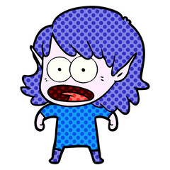 cartoon shocked elf girl