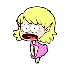 cartoon shocked elf girl