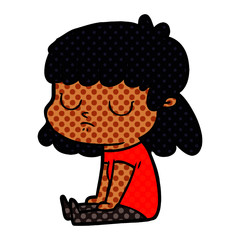 cartoon indifferent woman