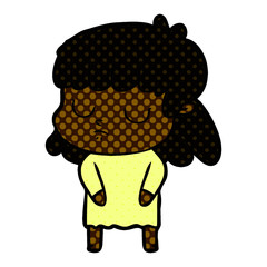 cartoon indifferent woman