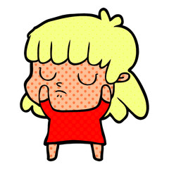 cartoon indifferent woman