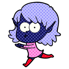 cartoon elf girl staring