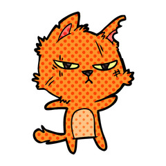 tough cartoon cat