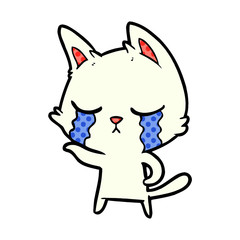 crying cartoon cat