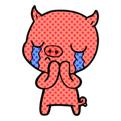 cartoon pig crying
