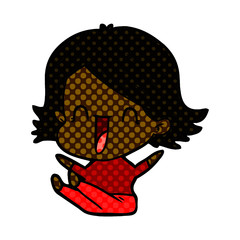 cartoon laughing woman