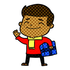 happy cartoon man
