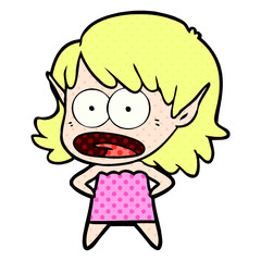 cartoon shocked elf girl