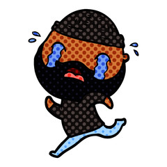 cartoon bearded man crying