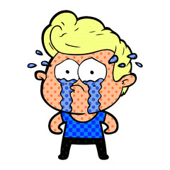 Fototapeta premium cartoon crying man