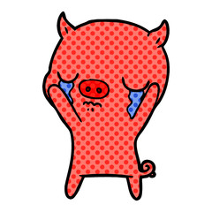 cartoon pig crying