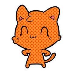 cartoon happy cat