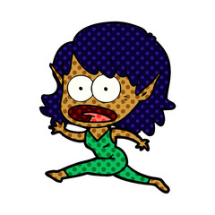 cartoon shocked elf girl