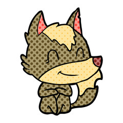 friendly cartoon wolf